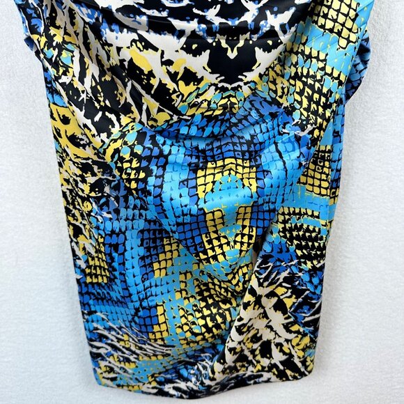Signature by Sangria Animal Snake Print Dress Womens 4 Satin Cocktail Party Y2K - Picture 5 of 14